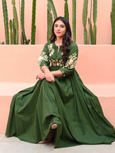 Graceful Forest Green Maxi Anarkali with Embroidery